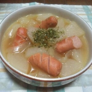 大根とたまねぎウインナーのコンソメ煮